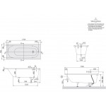 Bathtub Rectangular 170x70 material: Quaryl Quaryl, White Alpin, color: White no grab bars surface: Glossy Rectangular