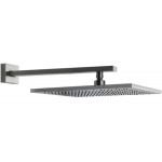 Shower head Wall-mounted 30x30 material: Brass, style: 1 spray & shower arm, color: Chrome surface: Glossy Overhead showers