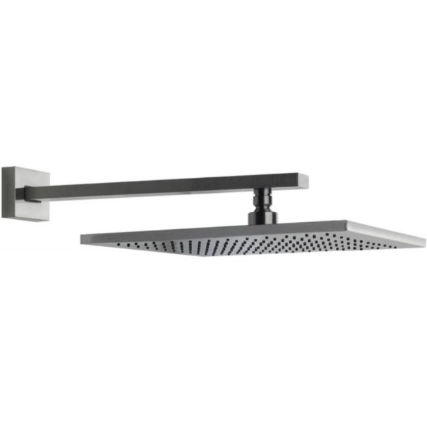 Shower head Wall-mounted 30x30 material: Brass, style: 1 spray & shower arm, color: Chrome surface: Glossy Overhead showers