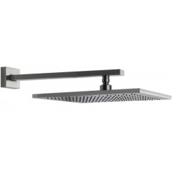 Shower head Wall-mounted 30x30 material: Brass, style: 1 spray & shower arm, color: Chrome surface: Glossy