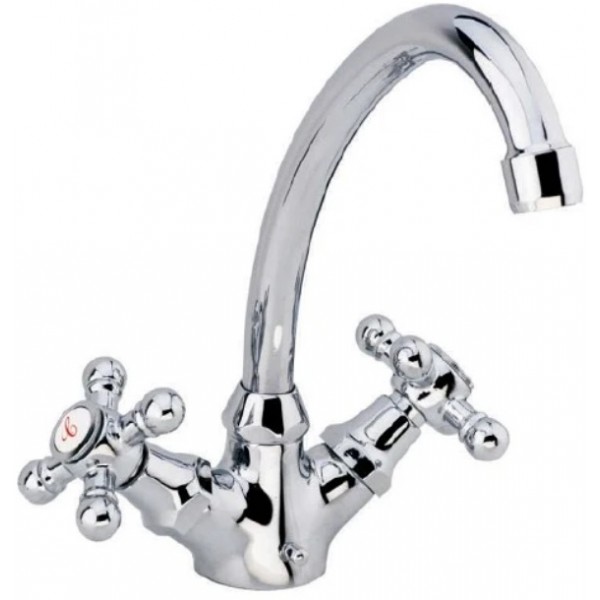 Wash basin tap Deck-mounted dual-level L size material: Brass Without waste, color: Chrome surface: Glossy Deck-mounted Wash basin tap Deck-mounted dual-level L size material: Brass Without waste, color: Chrome surface: Glossy Deck-mounted