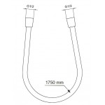 Shower hose 175cm material: Plastic, color: Chrome surface: Matt Shower hoses
