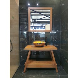 Furniture base without washbasin 90x45x70 material: Wood Noce countertop, color: Cherry wood Cabinets without wash basin