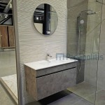 Bathroom furniture set with washbasin 99x55x45 material: Wood composite wall mounted, color: Grey Bathroom furniture sets Bathroom furniture set with washbasin 99x55x45 material: Wood composite wall mounted, color: Grey Bathroom furniture sets