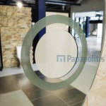 Καθρέπτης, σχήμα: Στρογγυλό 80x80 από κρύσταλλο με φωτισμό Led, μεγεθυντικό φακό x3 & μπουτόν Καθρέπτες μπάνιου Καθρέπτης, σχήμα: Στρογγυλό 80x80 από κρύσταλλο με φωτισμό Led, μεγεθυντικό φακό x3 & μπουτόν Καθρέπτες μπάνιου