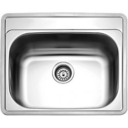 Νεροχύτης ανοξείδωτος 60x50 από inox επιφάνεια: Λεία ματ χωρίς πάγκο ένθετος 1 γούρνα, χρώμα: Χρωμέ Ανοξείδωτοι