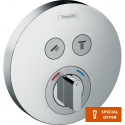 Μπαταρία ντουζιέρας εντοιχιζόμενη εξωτερικό μέρος 2 εξόδων αναμεικτική από ABS με ξεχωριστές εξόδους με πλακέτα, χρώμα: Χρωμέ επιφάνεια: Γυαλιστερή Εντοιχιζόμενες εξωτερικό μέρος