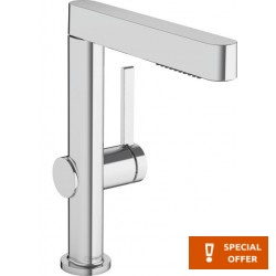 Wash basin tap Deck-mounted L size material: Brass mixer With push-open waste set, color: Chrome surface: Glossy