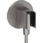Shower holder Fixed With Outlet elbow material: Brass, color: Dark Grey surface: Brushed Shower holders