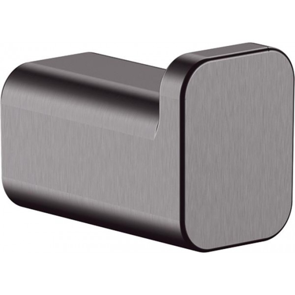 Hook Flat wall mounted material: Brass single 1,6x2,1x3cm, brushed black chrome, color: Dark Grey surface: Brushed