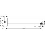Arm 39cm Square Wall-mounted material: Brass, color: Chrome surface: Glossy Shower arms