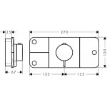 Shower tap Wall-mounted external part 3 way material: Brass thermostatic With plate with separate exits without hand shower, hose and holder, color: Black surface: Matt Shower tap Wall-mounted external part 3 way material: Brass thermostatic With plate with separate exits without hand shower, hose and holder, color: Black surface: Matt