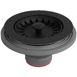 Βαλβίδα νεροχύτη 3 1/2'', χωρίς υπερχείλιση, Black Matt από πλαστικό Βαλβίδες-σιφώνια