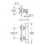 Μπαταρία ντουζιέρας επίτοιχη από ορείχαλκο θερμοστατική κορμός (χωρίς τηλέφωνο, σπιράλ, στήριγμα), χρώμα: Χρωμέ επιφάνεια: Γυαλιστερή Επίτοιχες Μπαταρία ντουζιέρας επίτοιχη από ορείχαλκο θερμοστατική κορμός (χωρίς τηλέφωνο, σπιράλ, στήριγμα), χρώμα: Χρωμέ επιφάνεια: Γυαλιστερή Επίτοιχες