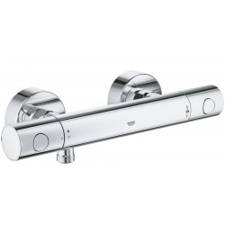 Μπαταρία ντουζιέρας επίτοιχη από ορείχαλκο θερμοστατική κορμός (χωρίς τηλέφωνο, σπιράλ, στήριγμα), χρώμα: Χρωμέ επιφάνεια: Γυαλιστερή Επίτοιχες