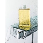 Shower tap Wall-mounted exposed material: Brass thermostatic with shelf without hand shower, hose and holder, color: Chrome surface: Glossy Wall-mouned exposed