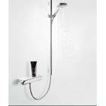 Shower tap Wall-mounted exposed material: Brass thermostatic with shelf without hand shower, hose and holder, color: Chrome surface: Glossy Wall-mouned exposed