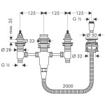Bathtub tap Deck-mounted concealed part Deck-mounted