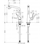 Kitchen tap Deck-mounted material: Brass 320, Eco, 1jet, color: Chrome surface: Glossy Deck-mounted