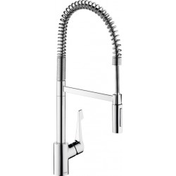 Kitchen tap Deck-mounted material: Brass with shower, color: Chrome surface: Glossy Deck-mounted