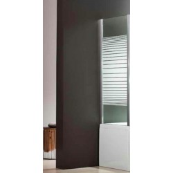 Καμπίνα μπανιέρας ευθύγραμμη 70x140 6mm σταθερή κρύσταλλο stripes επιφάνεια: Γυαλιστερή, χρώμα: Χρωμέ Ευθύγραμμες