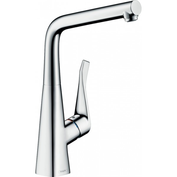 Kitchen tap Deck-mounted material: Brass, color: Chrome surface: Glossy