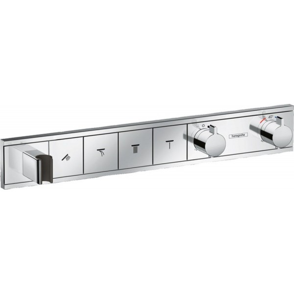 Shower tap Wall-mounted external part 4 way material: Brass thermostatic with holder With plate with separate exits, color: Chrome surface: Glossy Wall-mounted - external part Shower tap Wall-mounted external part 4 way material: Brass thermostatic with holder With plate with separate exits, color: Chrome surface: Glossy Wall-mounted - external part