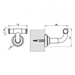 Hook double Flat wall mounted material: Brass Warm bronze brushed PVD, color: Bronze surface: Brushed Hooks