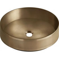 Washbasin Free standing 40x40x12,5 material: Inox Without hole Without overflow Warm Bronze Brushed PVD, color: Bronze surface: Brushed Free standing