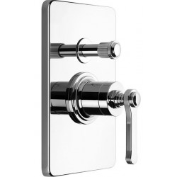 Shower tap Wall-mounted external part 2 way material: Brass mixer With plate without hand shower, hose and holder, color: Chrome surface: Glossy