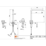 Wash basin tap Deck-mounted dual-level L size material: Inox Without waste AISI 316, color: Gold surface: Brushed Deck-mounted