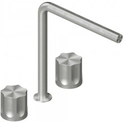Wash basin tap Deck-mounted dual-level L size material: Inox Without waste AISI 316, color: Chrome surface: Brushed Deck-mounted