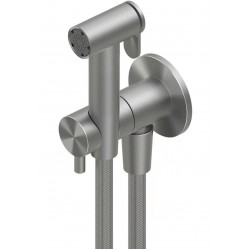 Bidet system Fixed temperature hygienic jet, AISI 316 material: Inox, color: Chrome surface: Brushed Exposed bidet hand shower systems