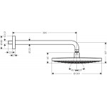 Shower head Wall-mounted 30x30 material: Brass, style: 2 sprays 300, color: Chrome surface: Glossy Overhead showers