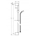 Shower slider rail 90cm material: Brass Crometta Metaflex 160cm with hose, color: Chrome surface: Glossy Shower slider rails Shower slider rail 90cm material: Brass Crometta Metaflex 160cm with hose, color: Chrome surface: Glossy Shower slider rails