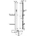 Shower slider rail 150cm material: Brass E with hose & soap holder, color: Chrome surface: Glossy Shower slider rails