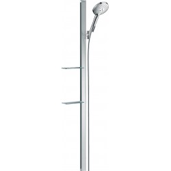 Shower slider rail 150cm material: Brass with hand shower, hose & soap holder, color: Chrome surface: Glossy