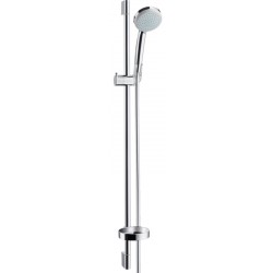 Shower slider rail 90cm material: Brass Vario EcoSmart 9 l/min with hand shower, hose & soap holder, color: Chrome surface: Glossy Shower slider rails