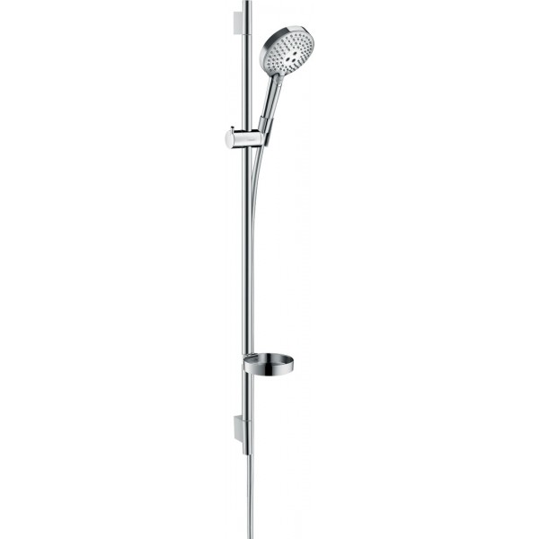 Shower slider rail 90cm material: Brass with hand shower, hose & soap holder, color: Chrome surface: Glossy Shower slider rails