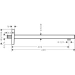 Arm 39cm E Wall-mounted material: Brass, color: Black surface: Matt Shower arms