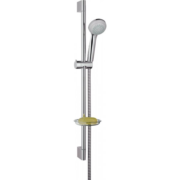 Shower slider rail 65cm material: Brass Vario with hand shower, hose & soap holder, color: Chrome surface: Glossy Shower slider rails