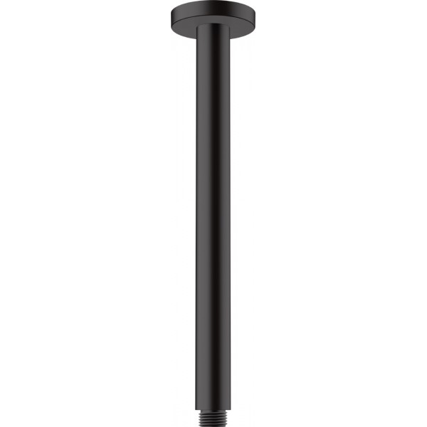 Arm 30cm Ceiling-mounted material: Brass, color: Black surface: Matt Shower arms