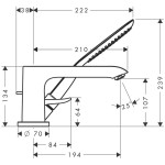 Bathtub tap Deck-mounted external part material: Brass, color: Chrome surface: Glossy Deck-mounted