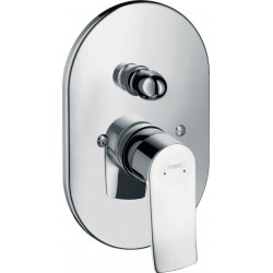 Shower tap Wall-mounted external part 2 way material: Brass mixer With plate without hand shower, hose and holder, color: Chrome surface: Glossy Wall-mounted - external part