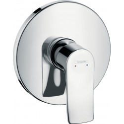 Shower tap Wall-mounted external part 1 way material: Brass mixer With plate without hand shower, hose and holder, color: Chrome surface: Glossy Wall-mounted - external part
