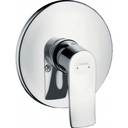 Shower tap Wall-mounted external part 1 way material: Brass mixer With plate without hand shower, hose and holder, color: Chrome surface: Glossy Wall-mounted - external part