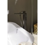 Μπαταρία μπανιέρας επιδαπέδια εξωτερικό μέρος από ορείχαλκο, χρώμα: Μαύρο επιφάνεια: Ματ Επιδαπέδιες