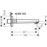 Spout (Nozzle) 18cm Wall-mounted material: Brass, color: Chrome surface: Glossy Bath spouts Spout (Nozzle) 18cm Wall-mounted material: Brass, color: Chrome surface: Glossy Bath spouts