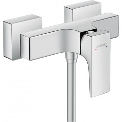 Shower tap Wall-mounted exposed material: Brass mixer without hand shower, hose and holder, color: Chrome surface: Glossy Wall-mouned exposed