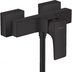 Shower tap Wall-mounted exposed material: Brass mixer without hand shower, hose and holder, color: Black surface: Glossy Wall-mouned exposed